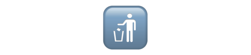 figure throwing litter into trash emoji